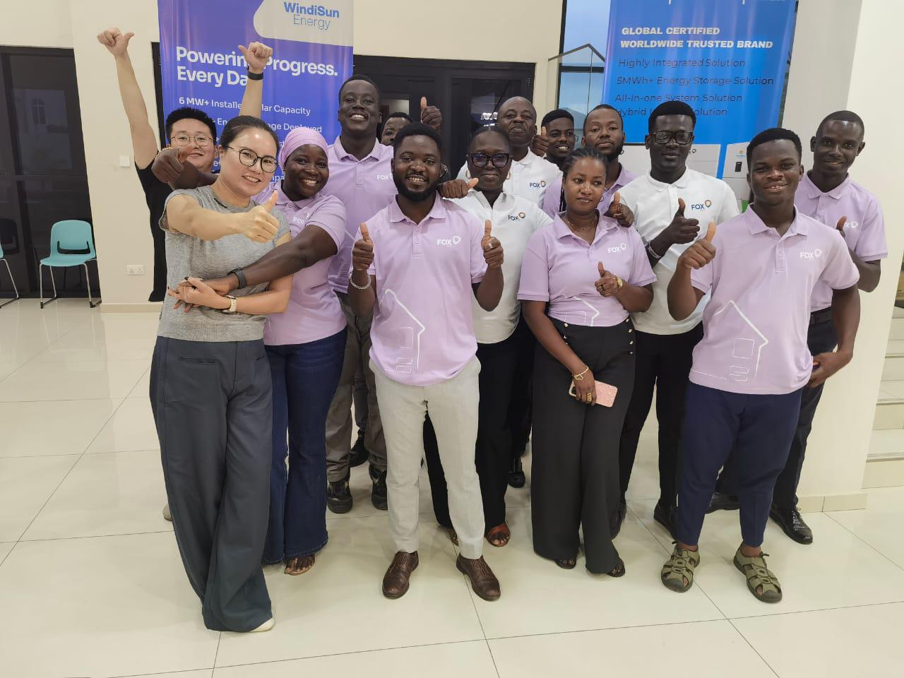 WindiSun Energy and FOX ESS teams in Ghana